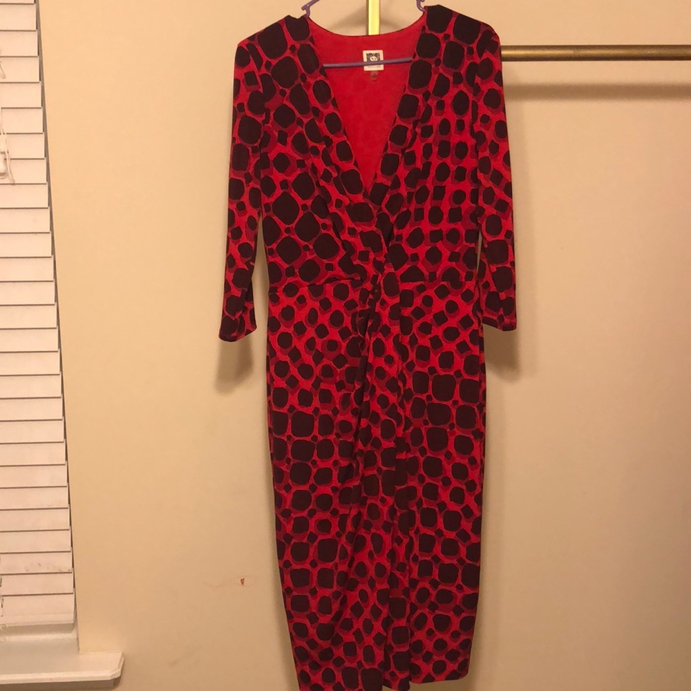 Red Anne Klein animal print  size 8 side zipper
